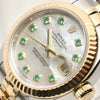 Rolex Lady DateJust 179173 Steel & Gold MOP Emerald Dial Second Hand Watch Collectors 4