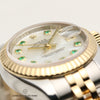 Rolex Lady DateJust 179173 Steel & Gold MOP Emerald Dial Second Hand Watch Collectors 5