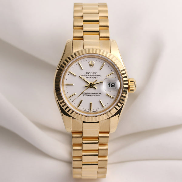 Rolex Lady DateJust 179178 18K Yellow Gold Second Hand Watch Collectors 1