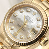 Rolex Lady DateJust 179178 MOP Diamond Dial 18K Yellow Gold Second Hand Watch Collectors 4