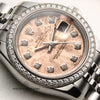 Rolex Lady DateJust 179384 Diamond Stainless Steel 18K White Gold Bezel Second Hand Watch Collectors 6