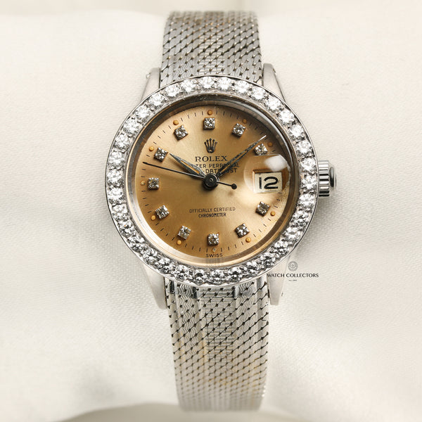 Rolex Lady DateJust 18K White Gold Second Hand Watch Collectors 1