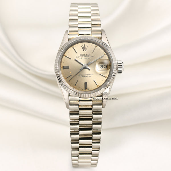 Rolex Lady DateJust 18K White Gold Second Hand Watch Collectors 1