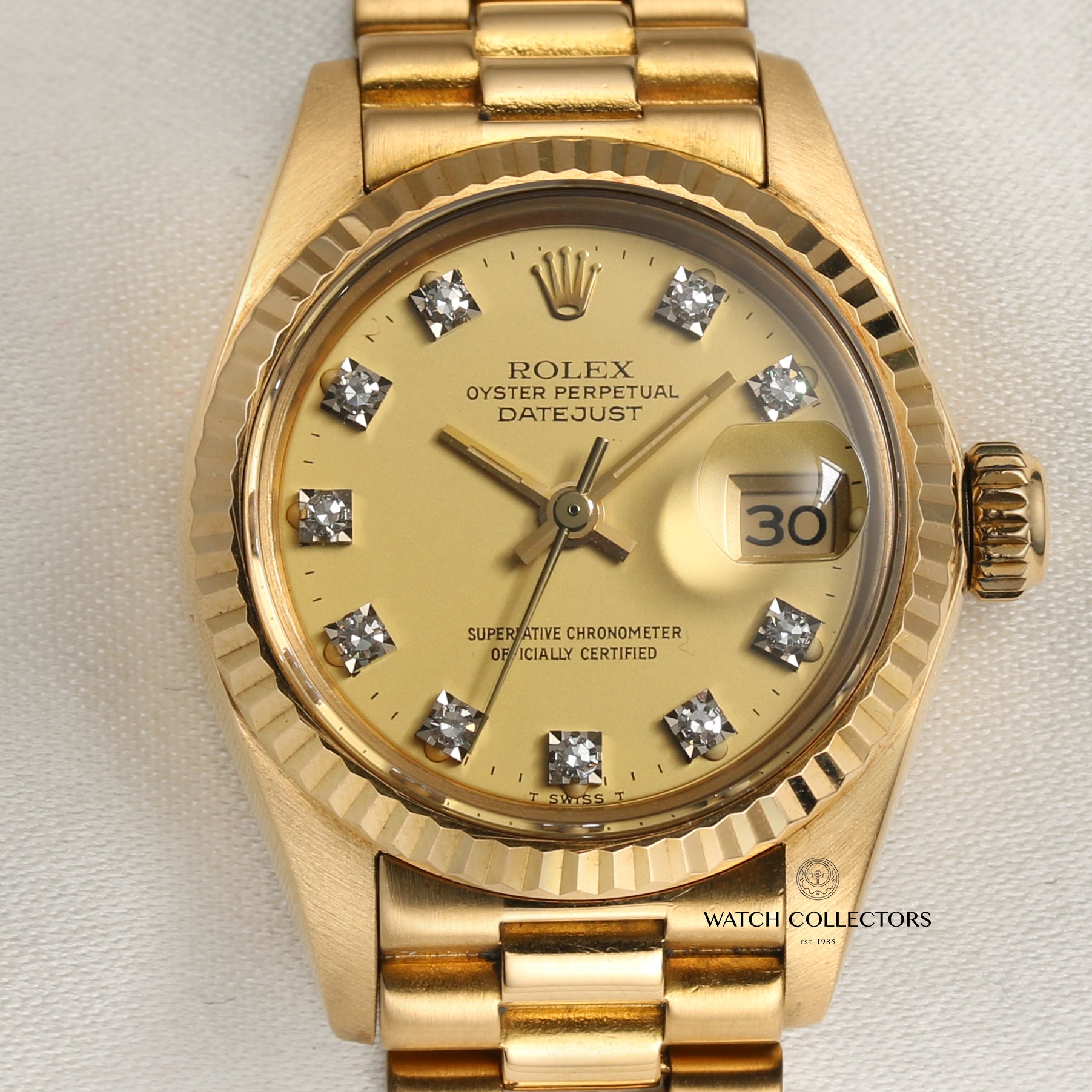 Rolex Datejust 18k Yellow Gold 6917 with Diamond Dial & Bezel