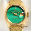 Rolex Lady DateJust 18K Yellow Gold Malachite Second Hand Watch Collectors 2