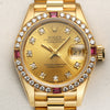 Rolex Lady DateJust 18K Yellow Gold Ruby Diamond Second Hand Watch Collectors 2