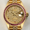 Rolex Lady DateJust 18K Yellow Gold Ruby & Diamond Second Hand Watch Collectors 2
