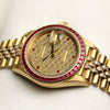 Rolex Lady DateJust 18K Yellow Gold Ruby & Diamond Second Hand Watch Collectors 5