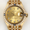 Rolex Lady DateJust 18K Yellow Gold Sapphire & Diamond Second Hand Watch Collectors 2