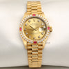 Rolex Lady DateJust 69068 Diamond Dial & Ruby Bezel 18K Yellow Gold Second Hand Watch Collectors 1