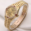 Rolex-Lady-DateJust-69068-Diamond-Ruby-18K-Yellow-Gold-Second-Hand-Watch-Collectors-3