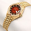 Rolex Lady DateJust 69068 Diamond & Ruby Bezel Vingette Degrading Degrade Dial Crown Collection 18K Yellow Gold Second Hand Watch Collectors 3