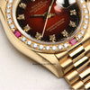 Rolex Lady DateJust 69068 Diamond & Ruby Bezel Vingette Degrading Degrade Dial Crown Collection 18K Yellow Gold Second Hand Watch Collectors 6