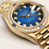 Rolex Lady DateJust 69068 Diamond & Sapphire Bezel Vingette Degrading Degrade Dial Crown Collection 18K Yellow Gold Second Hand Watch Collectors 7