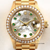 Rolex Lady DateJust 69138 18K Yellow Gold Diamond Bezel MOP Emerald Dial Second Hand Watch Collectors 2