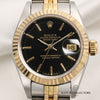 Rolex Lady DateJust 69173 Black Dial Steel & Gold Second Hand Watch Collectors 2
