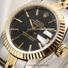 Rolex Lady DateJust 69173 Black Dial Steel & Gold Second Hand Watch Collectors 4