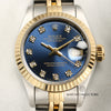 Rolex Lady DateJust 69173 Steel & Gold Blue Diamond Dial Second Hand Watch Collectors 2