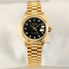 Rolex Lady DateJust 69178 18K Yellow Gold Black Diamond Dial Second Hand Watch Collectors 1
