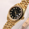 Rolex Lady DateJust 69178 18K Yellow Gold Black Diamond Dial Second Hand Watch Collectors 3
