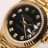 Rolex Lady DateJust 69178 18K Yellow Gold Black Diamond Dial Second Hand Watch Collectors 4