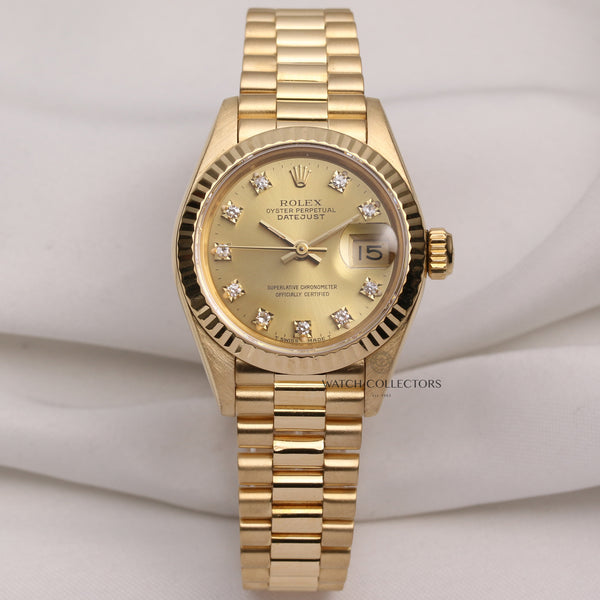 Rolex-Lady-DateJust-69178-18K-Yellow-Gold-Second-Hand-Watch-Collectors-1