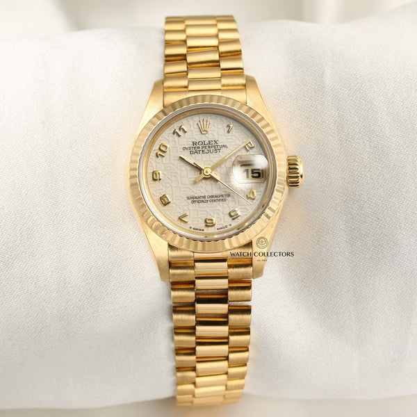 Rolex Lady DateJust 69178 Jubilee Dial 18K Yellow Gold Second Hand Watch Collectors 1