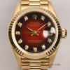 Rolex-Lady-DateJust-69178-Red-Degrading-Diamond-Dial-18K-Yellow-Second-Hand-Watch-Collectors-2