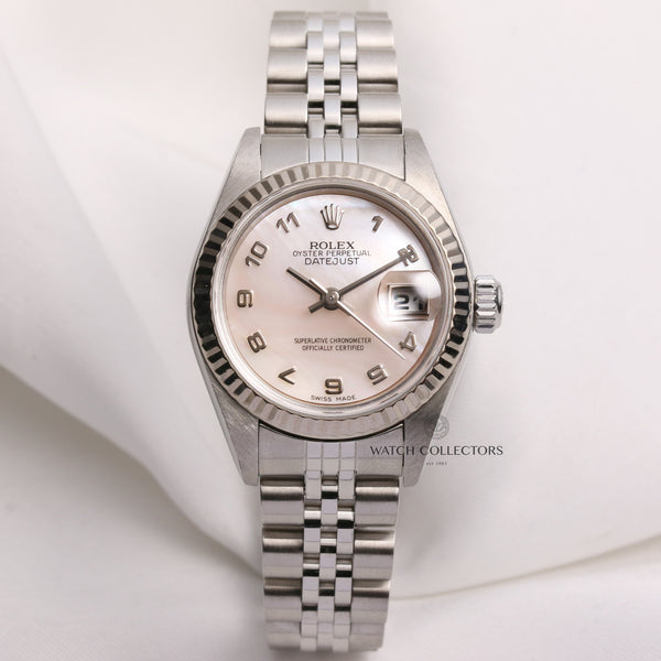 Rolex-Lady-DateJust-79174-Stainless-Steel-Mother-of-Pearl-Arabic-Numeral-Dial-Second-Hand-Watch-Collectors-1