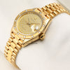 Rolex Lady DateJust Bark Diamond 18K Yellow Gold Second Hand Watch Collectors 3