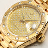 Rolex Lady DateJust Bark Diamond 18K Yellow Gold Second Hand Watch Collectors 4