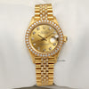 Rolex Lady DateJust Diamond 18K Yellow Gold Second Hand Watch Collectors 1