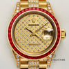 Rolex Lady DateJust Diamond Bracelet Ruby Bezel Second Hand Watch Collectors 2