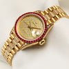 Rolex Lady DateJust Diamond Bracelet Ruby Bezel Second Hand Watch Collectors 3