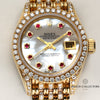 Rolex Lady DateJust Diamond & Ruby 18K Yellow Gold Second Hand Watch Collectors 2