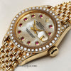 Rolex Lady DateJust Diamond & Ruby 18K Yellow Gold Second Hand Watch Collectors 4