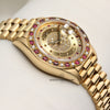 Rolex Lady DateJust Diamond & Ruby Champagne 18K Yellow Gold Second Hand Watch Collectors 5