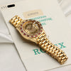 Rolex Lady DateJust Diamond & Ruby Champagne 18K Yellow Gold Second Hand Watch Collectors 9