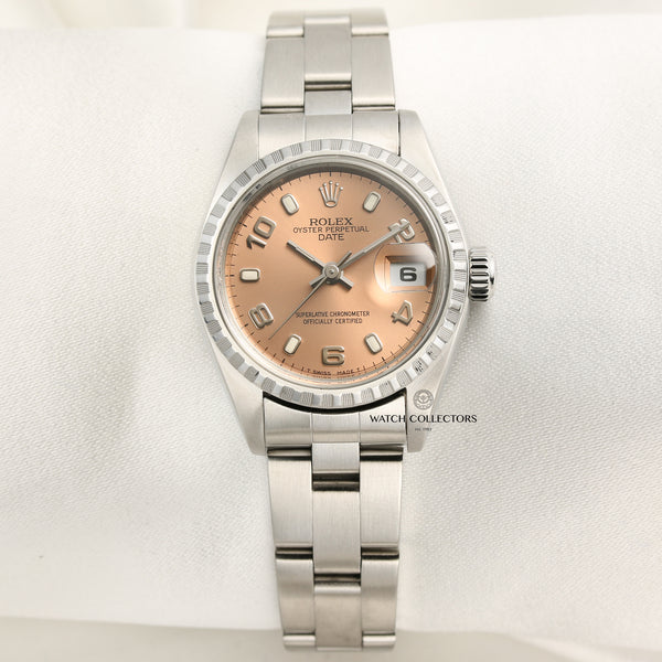 Rolex Lady DateJust Engine Turned Bezel Stainless Steel Second Hand Watch Collectors 1