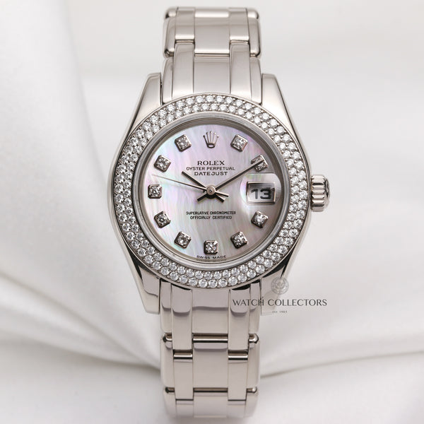 Rolex-Lady-DateJust-PearlMaster-80339-18k-white-gold-MOP-Diamond-Dial-Second-Hand-Watch-Collectors-1
