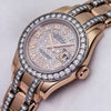 Rolex Lady DateJust Pearlmaster 18K Rose & White Gold MOP Diamond Second Hand Watch Collectors 4