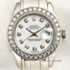 Rolex Lady DateJust Pearlmaster 18K White Gold Diamond Bezel Second Hand Watch Collectors 2