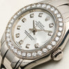 Rolex Lady DateJust Pearlmaster 18K White Gold Diamond Bezel Second Hand Watch Collectors 4