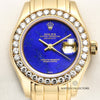 Rolex Lady DateJust Pearlmaster 18K Yellow Gold Lapis Lazuli Diamond Bezel Second Hand Watch Collectors 2