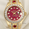 Rolex Lady DateJust Pearlmaster 18K Yellow Gold Rubellite Diamond Dial and Bezel, Ruby & Diamond Bracelet Second Hand Watch Collectors 2