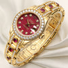 Rolex Lady DateJust Pearlmaster 18K Yellow Gold Rubellite Diamond Dial and Bezel, Ruby & Diamond Bracelet Second Hand Watch Collectors 3