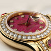 Rolex Lady DateJust Pearlmaster 18K Yellow Gold Rubellite Diamond Dial and Bezel, Ruby & Diamond Bracelet Second Hand Watch Collectors 5