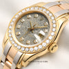 Rolex Lady DateJust Pearlmaster 69298 Fossil Dinosaur Egg Diamond Dial 18K Tridor Second Hand Watch Collectors 4