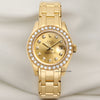 Rolex Lady DateJust Pearlmaster 80298 Diamond Bezel 18K Yellow Gold Second Hand Watch Collectors 1