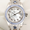 Rolex Lady DateJust Pearlmaster 80309 18K White Gold MOP Diamond Dial Sapphire Bezel & Diamond Bracelet Second Hand Watch Collectors 2